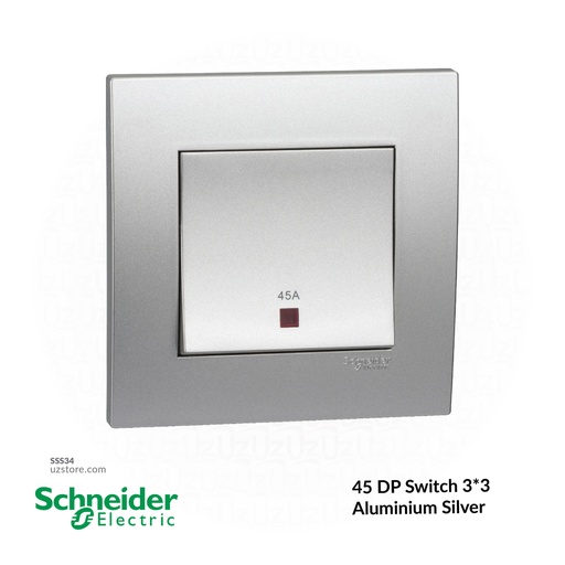 [SSS34] 45 DP Switch 3*3 Schneider Alu. Sliver