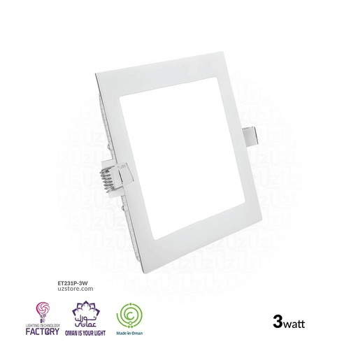 [ET231P-3W] LTF 3W Square Panel light Sigma Warm white