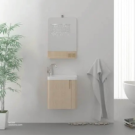 [WC104] Wash Basin With Cabinet& Mirror with shelf KZA-1604045 45*32*53 CM