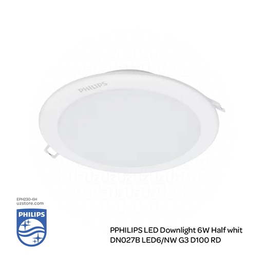 [EPH230DN-6H] PHILIPS LED Down Light DN027B LED6/NW G3 D100 RD 6W , 4000K Cool White/ Natural White 