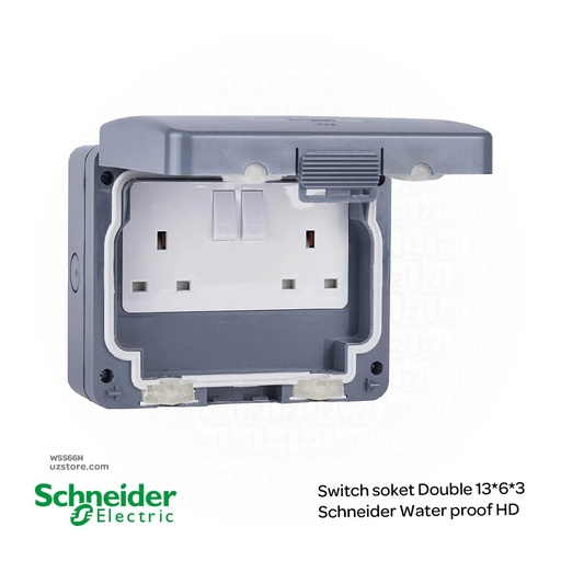 [WSS66H]  Schneider IP66 Double Socket 13A Weatherproof HD