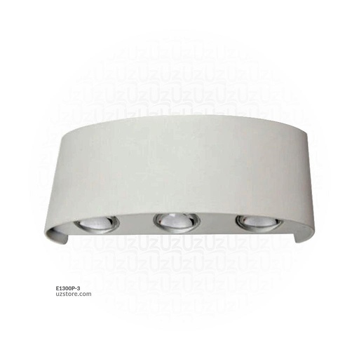[E1300P-3] مصباح جدار خارجي فضي اناره صفراء LED 6*3W  