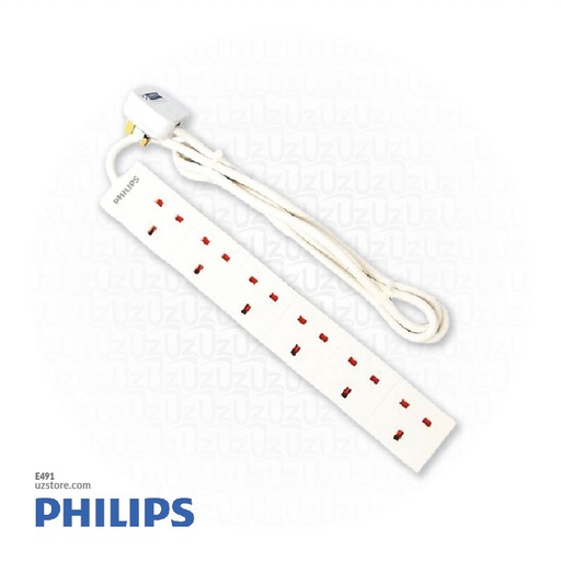 [E491] Extension bar with wire1.8m 6way Philips