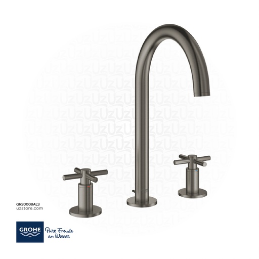 [GR20008AL3] GROHE Atrio 3-hole basin mixer 1/2"
M-Size , 20008AL3 , brushed hard graphite