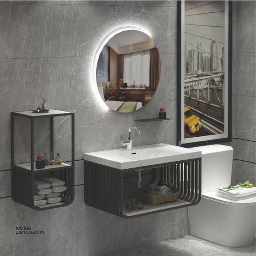 [WC109] WashBasin Cabinet,Shelf, Side Cabinet and Mirror with LED light KZA-2125080  80*48*40 CM
