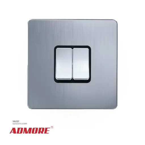[SA22C] 2GANG 2WAY SWITCH CROME ADMORE AC304