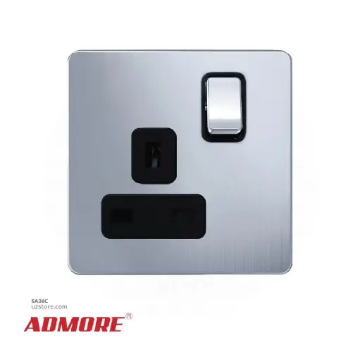 [SA36C] 13A 1 GANG SWITCH SOCKET CHROME ADMORE AC405