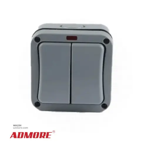 [WA22H] 2 Gang 2 Way Weather Proof Surface Switch Admore MP42