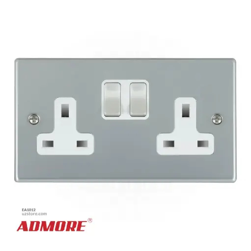 [EA1012] 13A 2GANG EXT. SKT W/SWITCH W/NEON ADMORE NV494B1