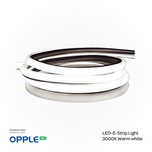 [EP1401N-WW] أوبل ليد شريط نيون 8 واط 50 متر 300 كيلفن، لون أبيض مصفر طبيعي
OPPLE E-Strip Light 2835-8W/M-50M-Neon