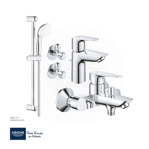 [GRS1111] GROHE BauEdge Bundle 106 ( Basin Mixer + Shower Mixer + Shower Set +2 Angle Valves)