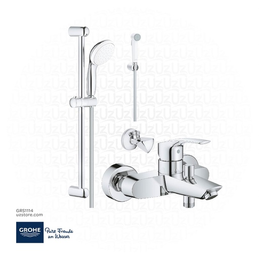 [GRS1114] GROHE Bundle 114 (Eurosmart  New Shower Mixer + Shower Kit + Shattaf + Angle Valves)