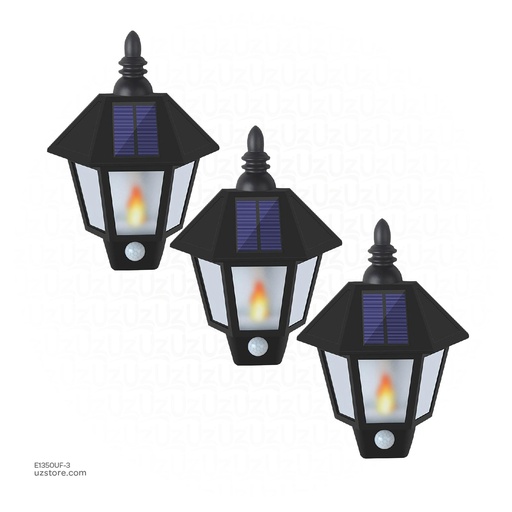 [E1350UF-3] Outdoor Solar light bundle 6W bundle  (Fire) with sensor