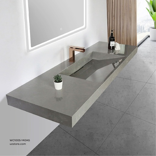 [WC100S-140AG] Sintered stone basin Sink on the middle 140S Armani gray  140x50x13cm