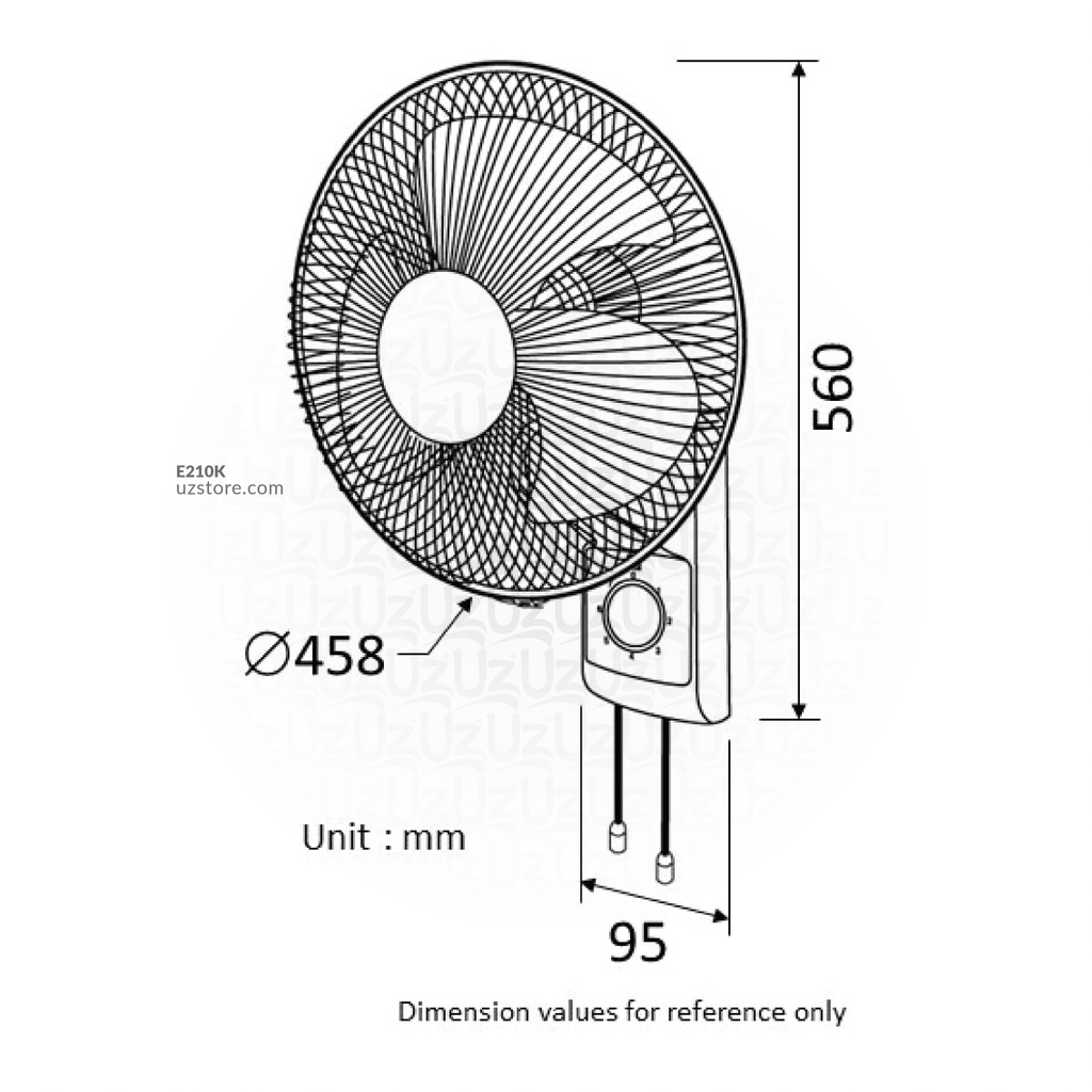 PULL CORD WALL FAN KDK