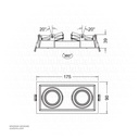 Philips LED Downlight Frame White RS378Z M43 D130x65 S-2R AJ BK Square 824110127212