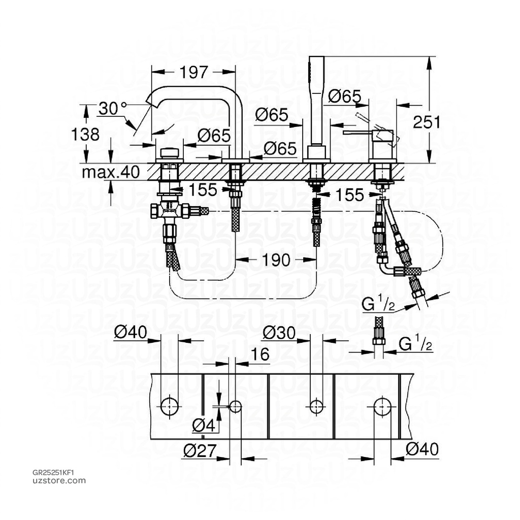 GROHE Essence SLM Bath 4H 25251KF1