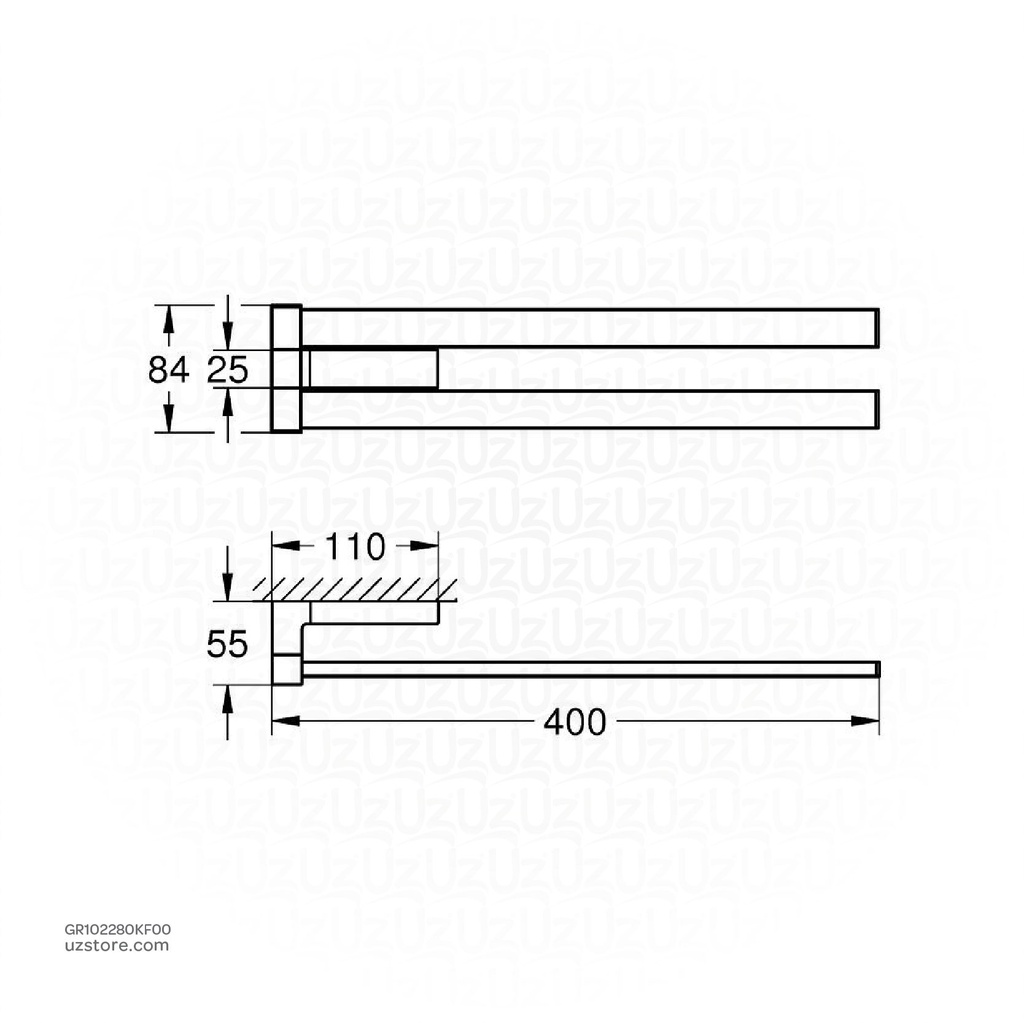 GROHE Selection Cube Double Towel Bar 102280KF00