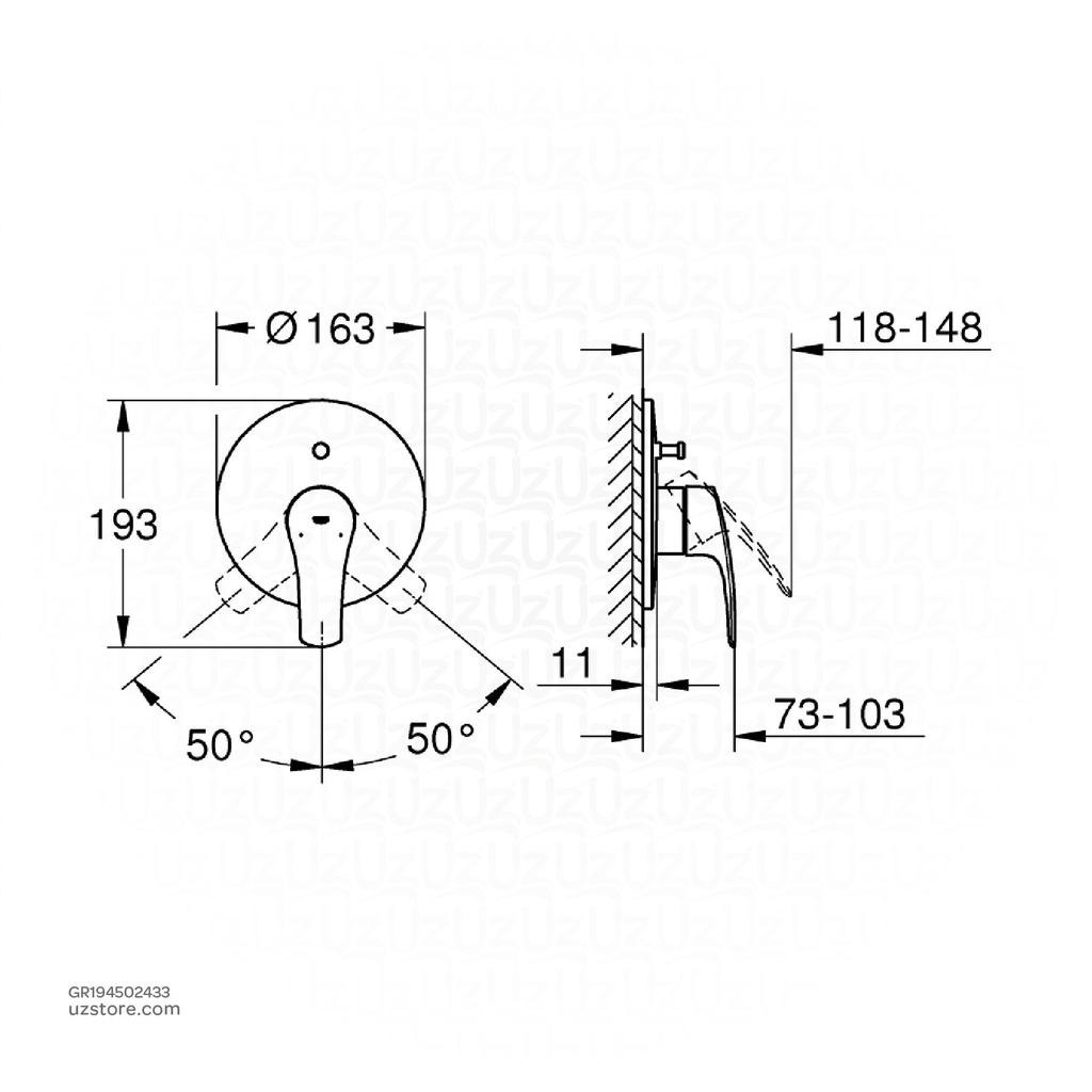 GROHE Eurosmart SLM Trim Bath 194502433