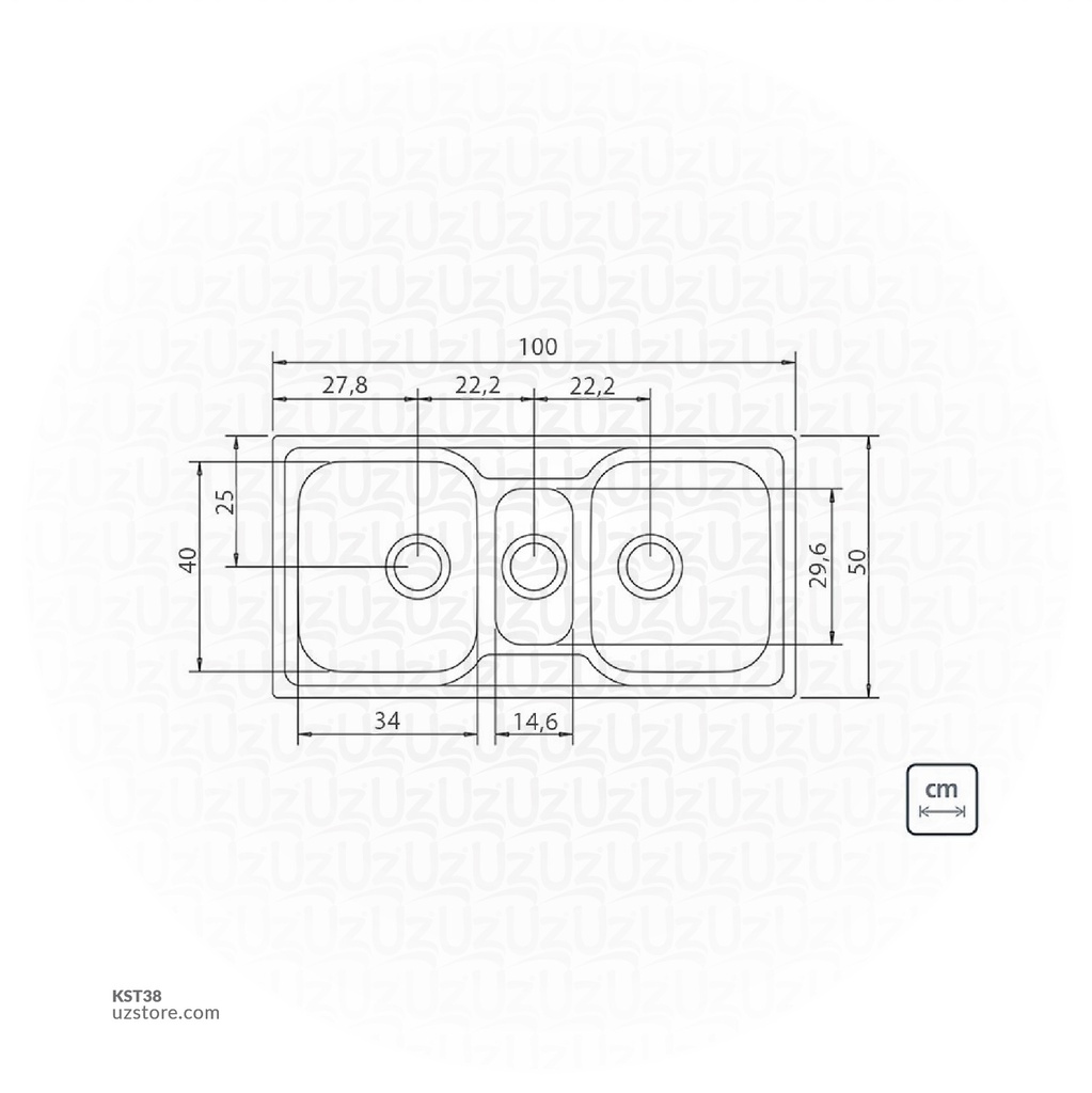 Tramontina Stainless Steel Sink 100*50 2B 1/2 HSHT 93830123