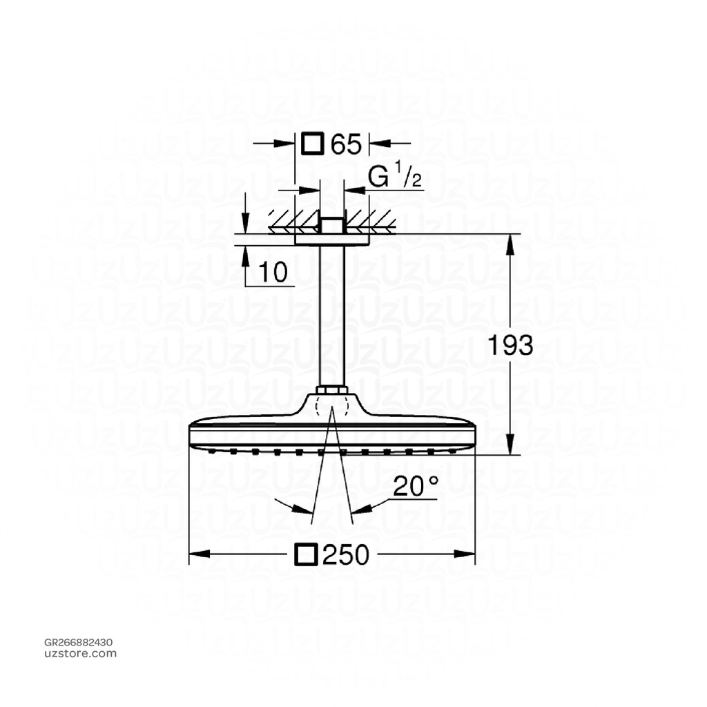 GROHE Tempesta Cube 250x250 Headshw Set 142mm 266882430