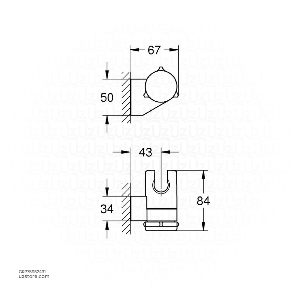 GROHE Tempesta Shower holder Adjust. 275952431
