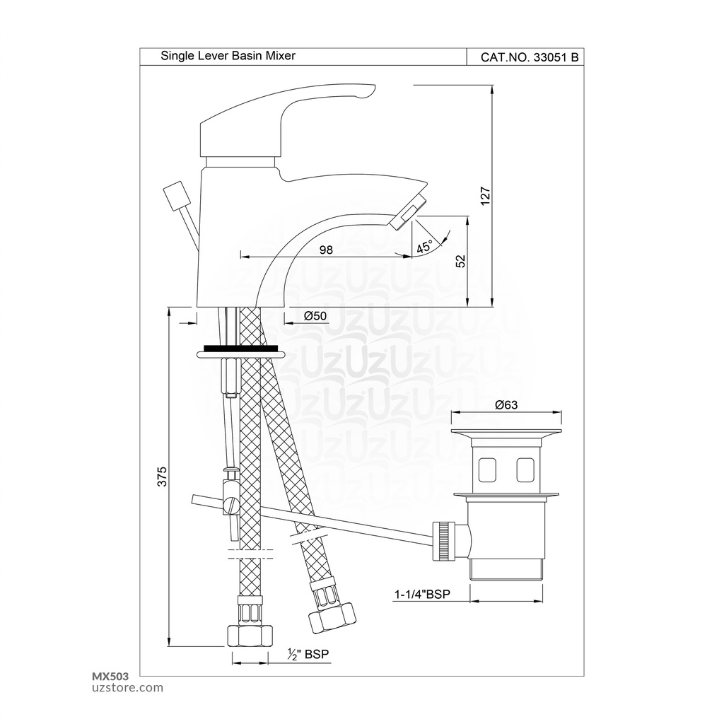 WASH BASIN MIXER JAQUAR 33051B