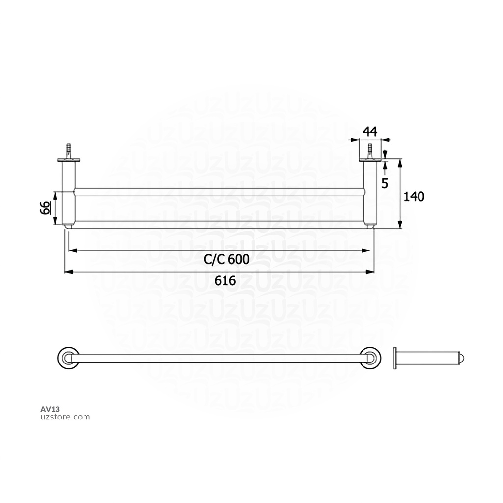 VRH - Towel Bar 60mm FBVHC-S101BS Capsule SUS304