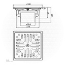 VRH - Roof Drain 4'' FUVHU-W002AS Floordrain SUS304