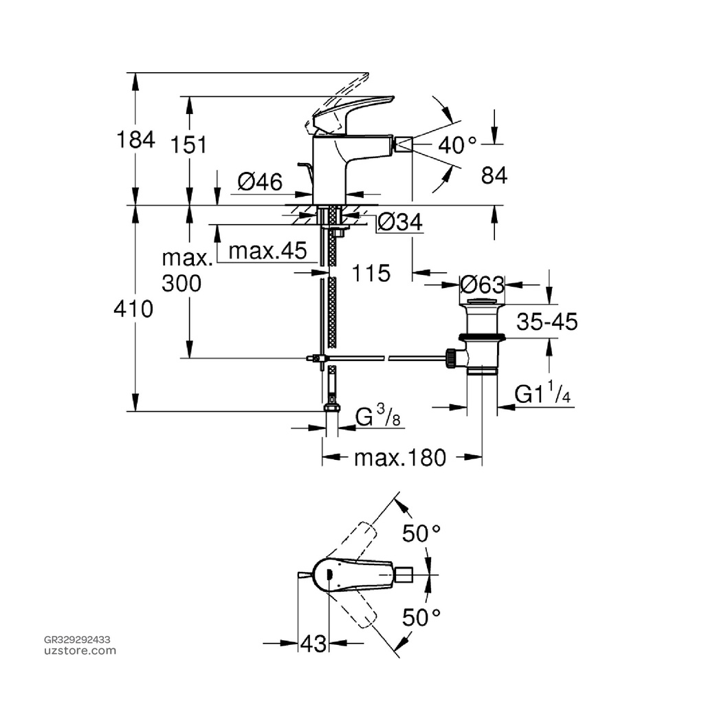 GROHE Eurosmart SLM Bidet 329292433
