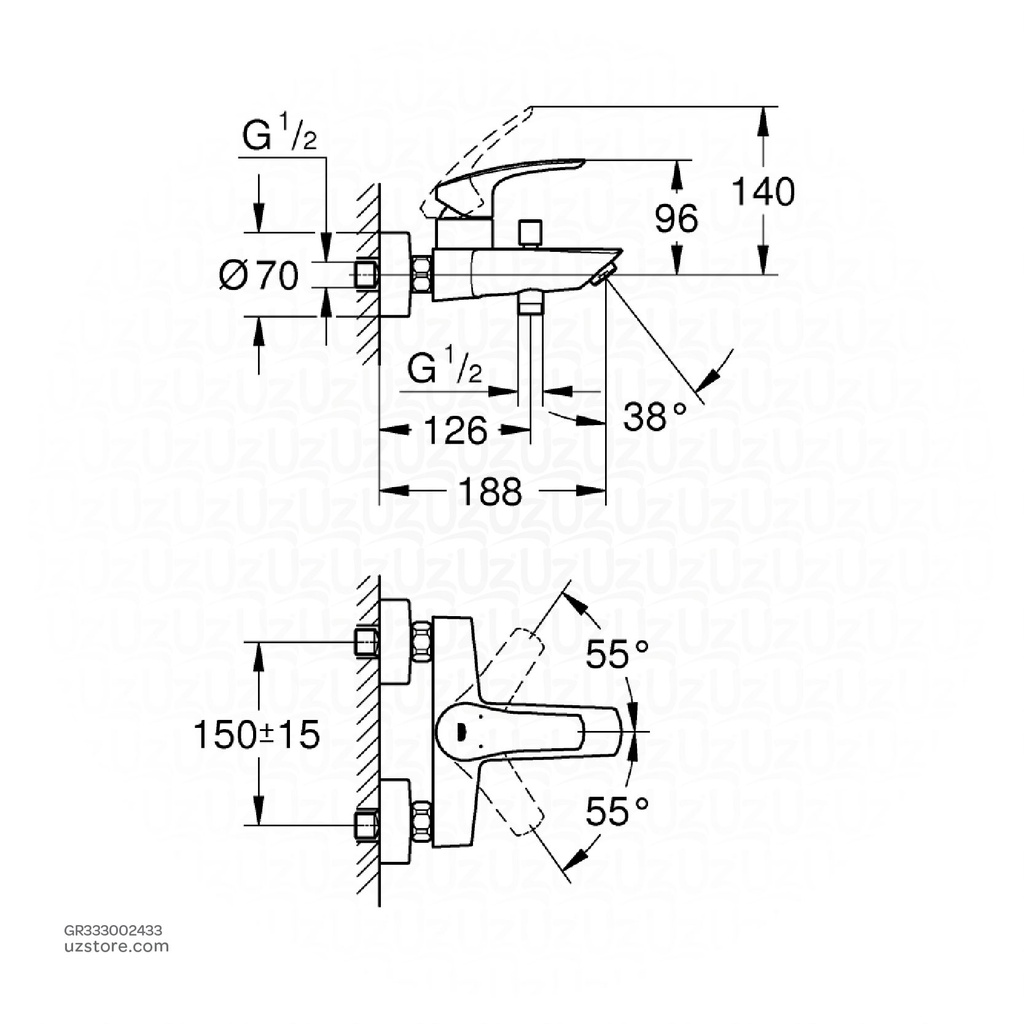 GROHE Eurosmart SLM Bath Exp 333002433