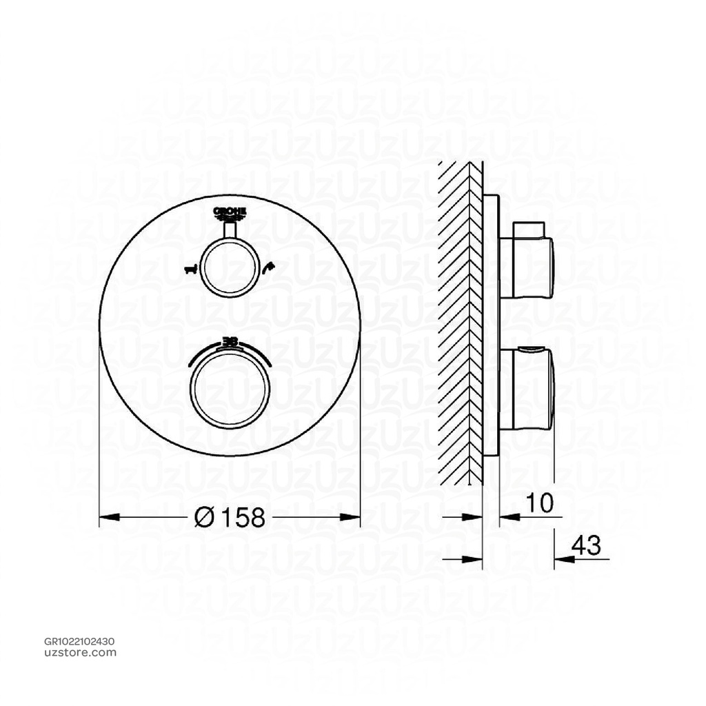 GROHE Grohtherm THM Trim Bath Rd 1022102430