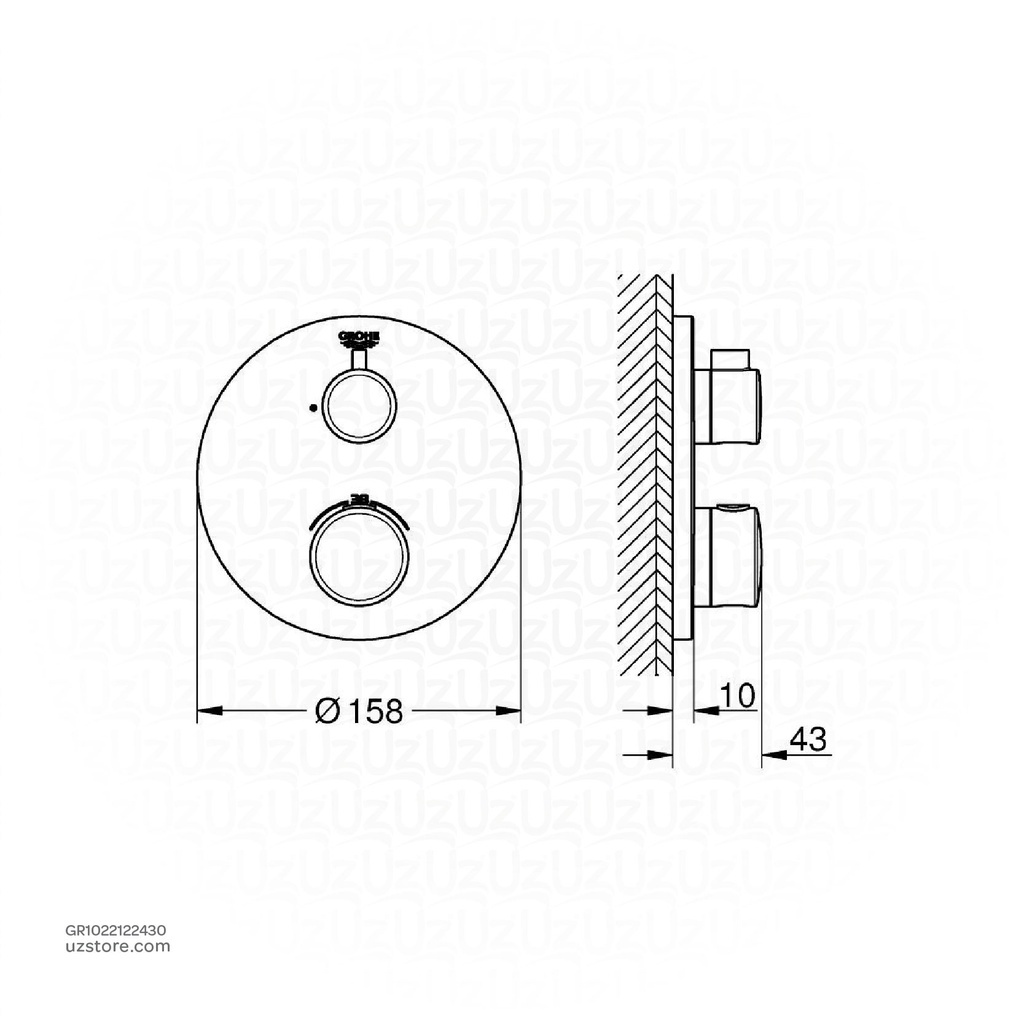 GROHE Grohtherm THM Trim Shower Rd 1022122430
