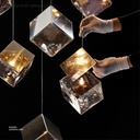 Pendant lamp Ø:1000*H7000 Stainless steel+Glass Brushed Brass+Brushed Black 3000K , 66037-1000-42