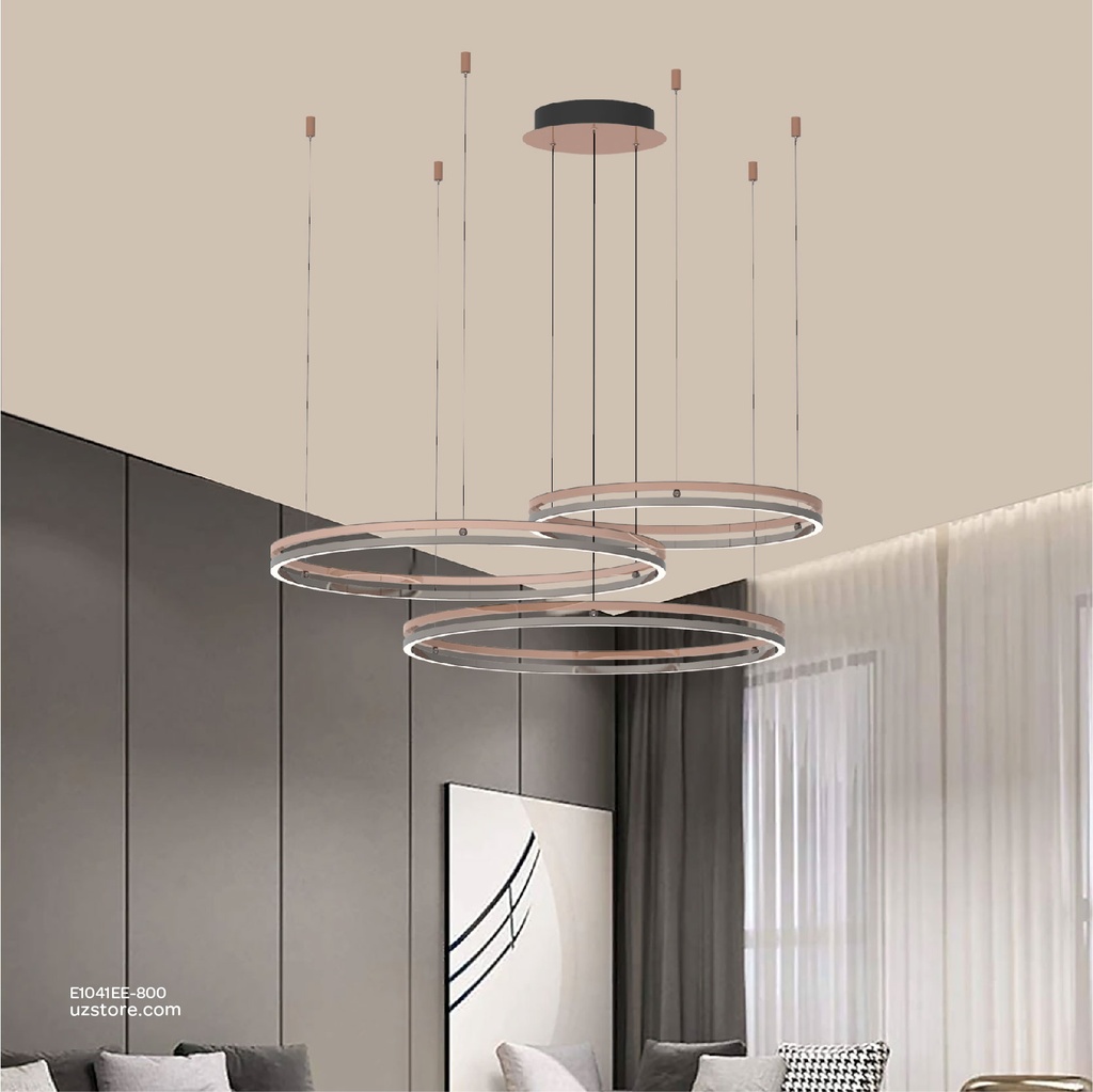 Pendant lamp Ø:800*2
600*1 Stainless steel Rose gold+Mirror Black 3000K , 81616-8+8+6