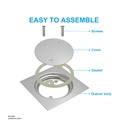Drainx Stainless Steel 316L Clean Out Floor Drain 150*150 with 4" out DZ-S36-15-PU