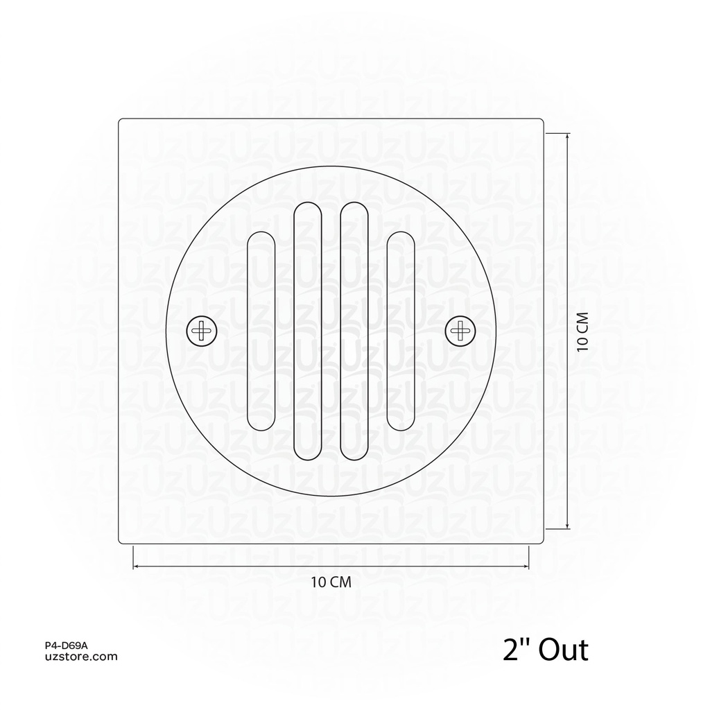 Drainex Stainless Steel 304 Floor Drain 10x10 CM 2'' Out