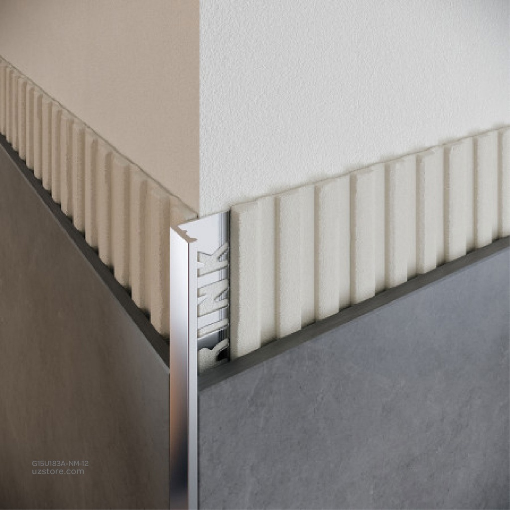 UROSHRINK Spain Tile Corner Steel Trim 183A-NM-12 Negro Mate 12MM (ES) Matt Black