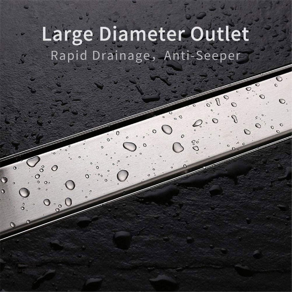 Drainex Stainless Steel 304 Linear Floor Drain 60cm lenght 7cm width 2" outlet Tile Model PA-S34-RSD-60x7-2C