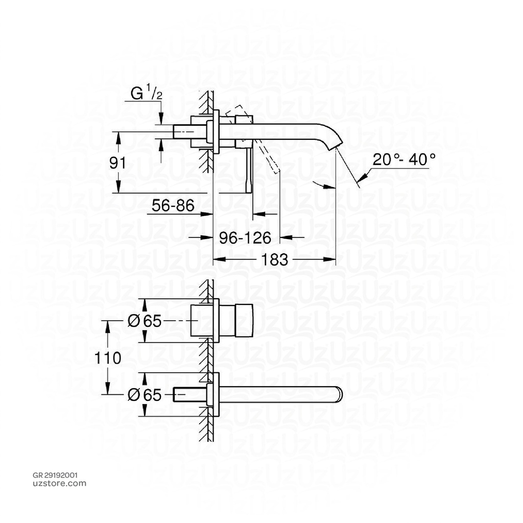 GROHE Essence New OHM trimset basin 2-h M 29192001