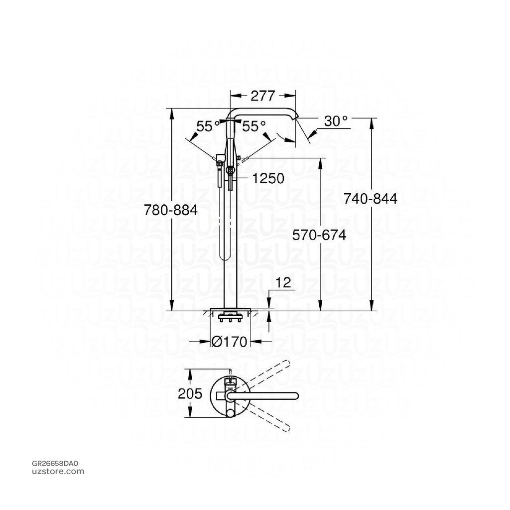 GROHE Rainshower Wall Union w/Holder 26658DA0