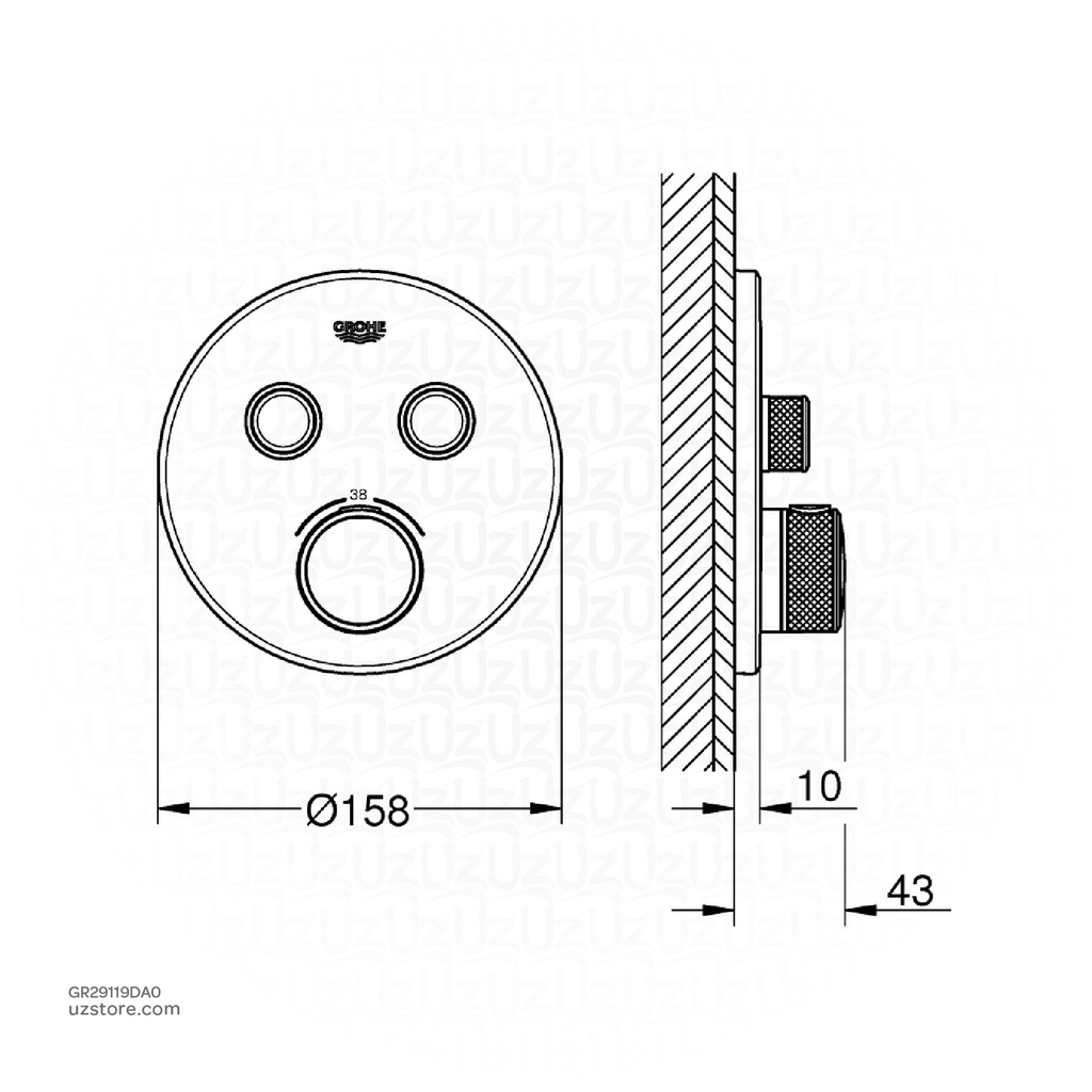 GROHE GRT SmartControl THM trimset round 2SC 29119DA0