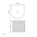 Vlavu Wall-hung basin
 Fixing to wall with back 530x440x360mm CB.39.0001