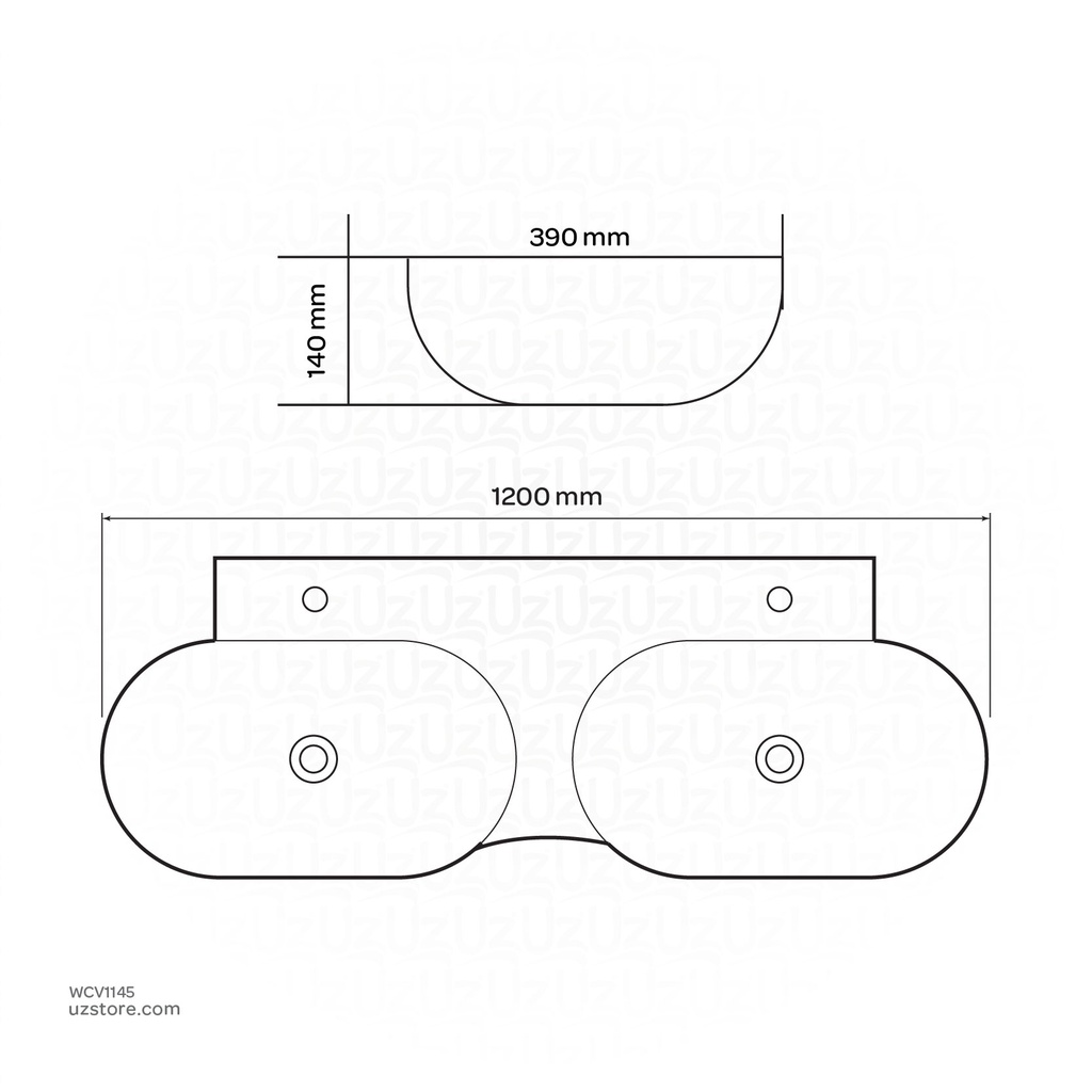Vlavu Wall-hung basin
 Fixing to wall with back 530x440x360mm CB.39.0001
