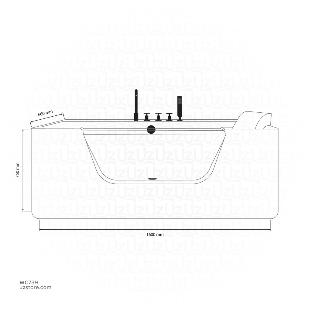 Acrylic bathtub ZS-9197  750*1600*660