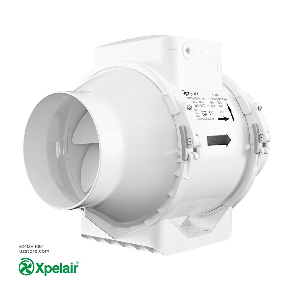 Xpelair XIMX100T 100mm (4") Inline Mixed Flow Fan with Timer