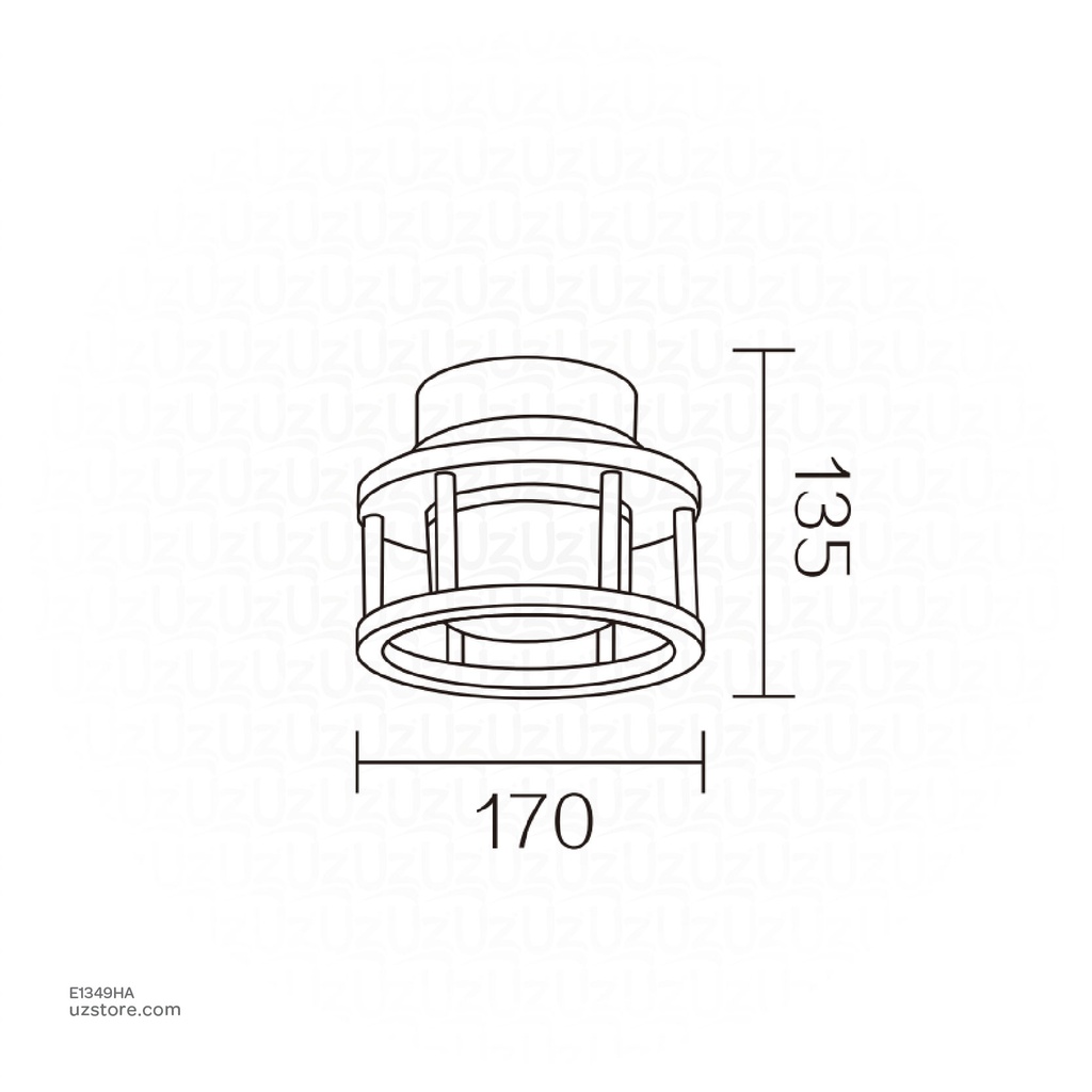 Outdoor LED light, Matt Black, 18W, 3000-3500K, Die casting aluminum+PC(anti UV), SMD, φ170*135MM, SH-202291RD/135