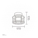 Outdoor LED light, Matt Black, 18W, 3000-3500K, Die casting aluminum+PC(anti UV), SMD, φ170*135MM, SH-202291RD/135