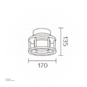 Outdoor LED light, Matt Black, 18W, 3000-3500K, Die casting aluminum+PC(anti UV), SMD, φ170*135MM, SH-202291RD/135