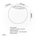 White Gypsum Wall Light G9 310008